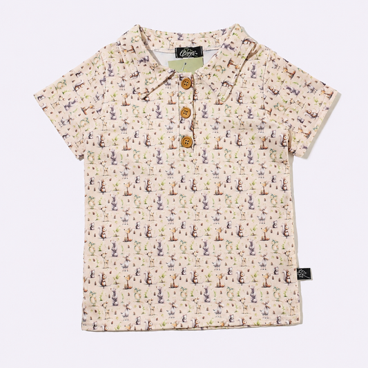 Clothing for Toddler Boy - Forest Critters Boy Collar Shirt