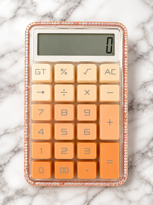 Bling Bling!! Rhinestone Solar Calculator – Pink Crystal Desktop Calculator