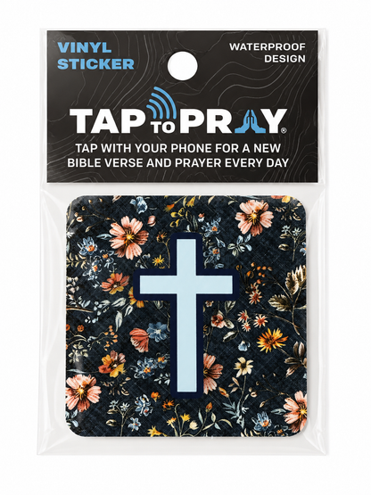 Tap to Pray® NFC Faith Vinyl Sticker - Christian Bible Verse &amp; Prayer Sticker – Available in Multiple Designs