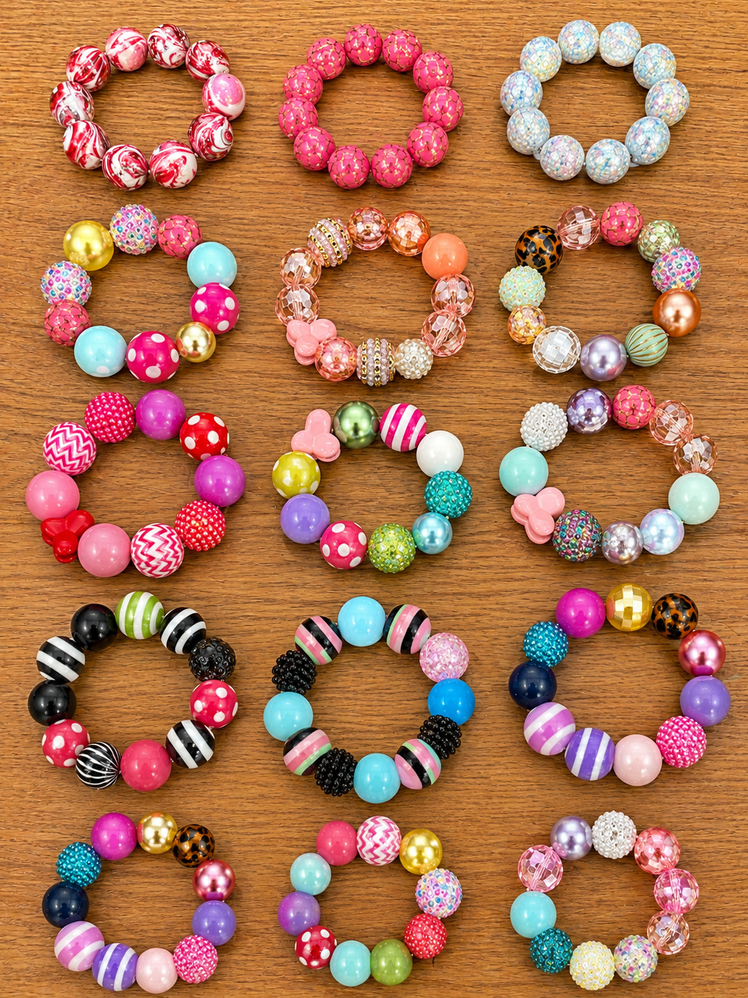 Bubblegum Bead Stretch Bracelets