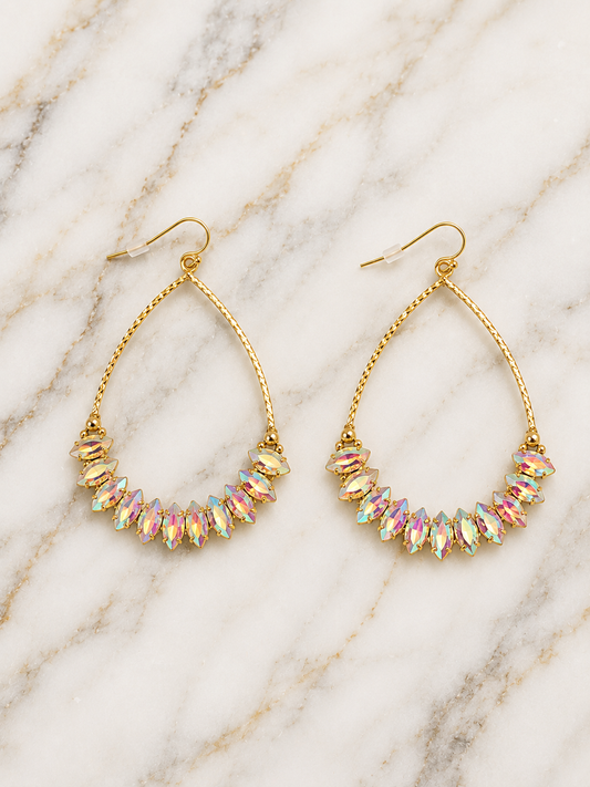 Earrings - Aurora Crystal Teardrop Earrings - available in 2 colors