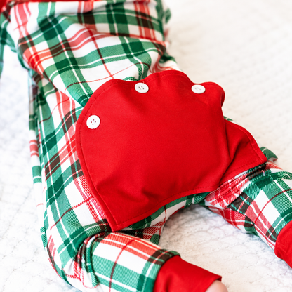 Clothing for Baby Boy - Baby Buttflap Pajamas - Christmas Plaid Holiday Lounge