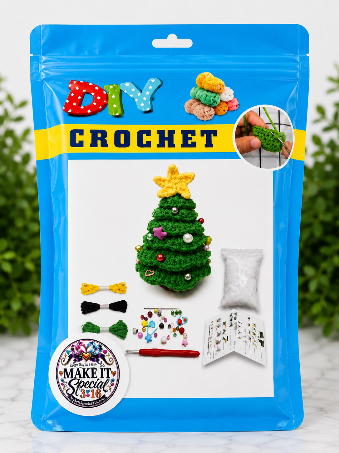 DIY Christmas Crochet Kit – Holiday Crochet Craft Kit