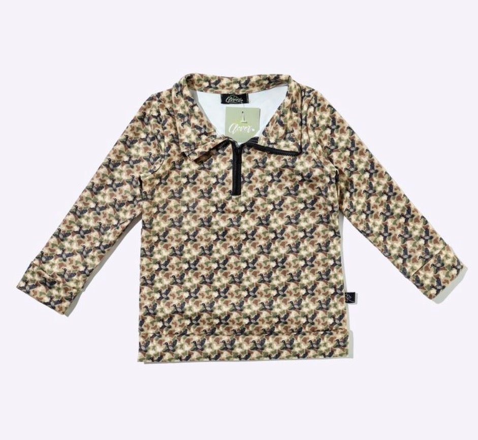 Clothing for Toddler Boy - LS Camo Duck Boy Quarter Zip Shirt