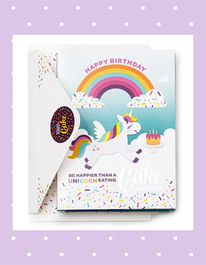 Unicorn Happy Birthday InstaCake Card! - Confetti Cake