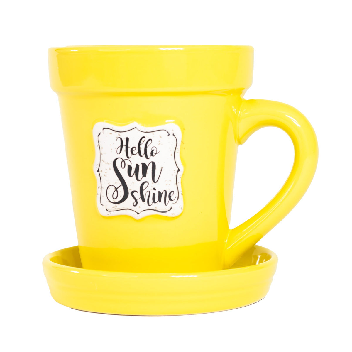 Yellow Flower Pot Mug W/ Scripture - “Hello Sunshine” Gift Set