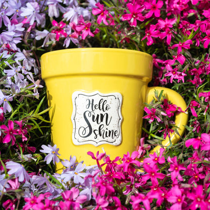 Yellow Flower Pot Mug W/ Scripture - “Hello Sunshine” Gift Set