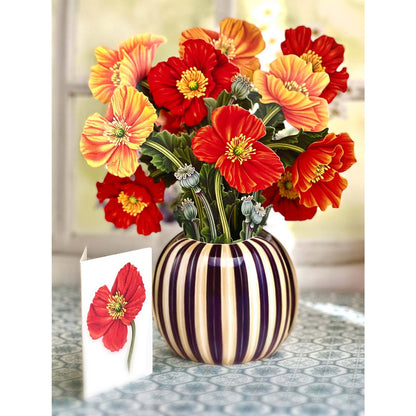 French Poppies - Pop-Up Bouquet Card