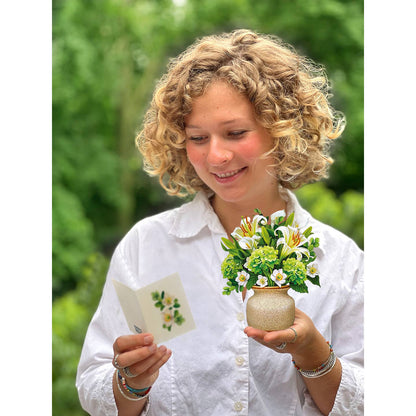 Mini Ivory & Sage - Pop-up Bouquet Card