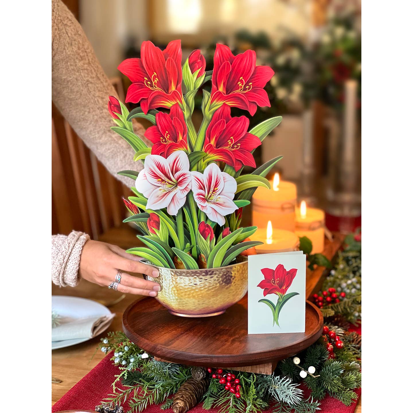 Scarlet Amaryllis - Pop-up Bouquet Card