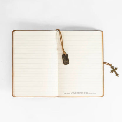 Faux Leather Journal: Man of God With Cross Charm Black