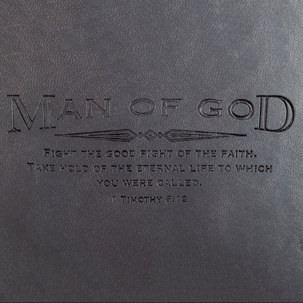 Faux Leather Journal: Man of God With Cross Charm Black