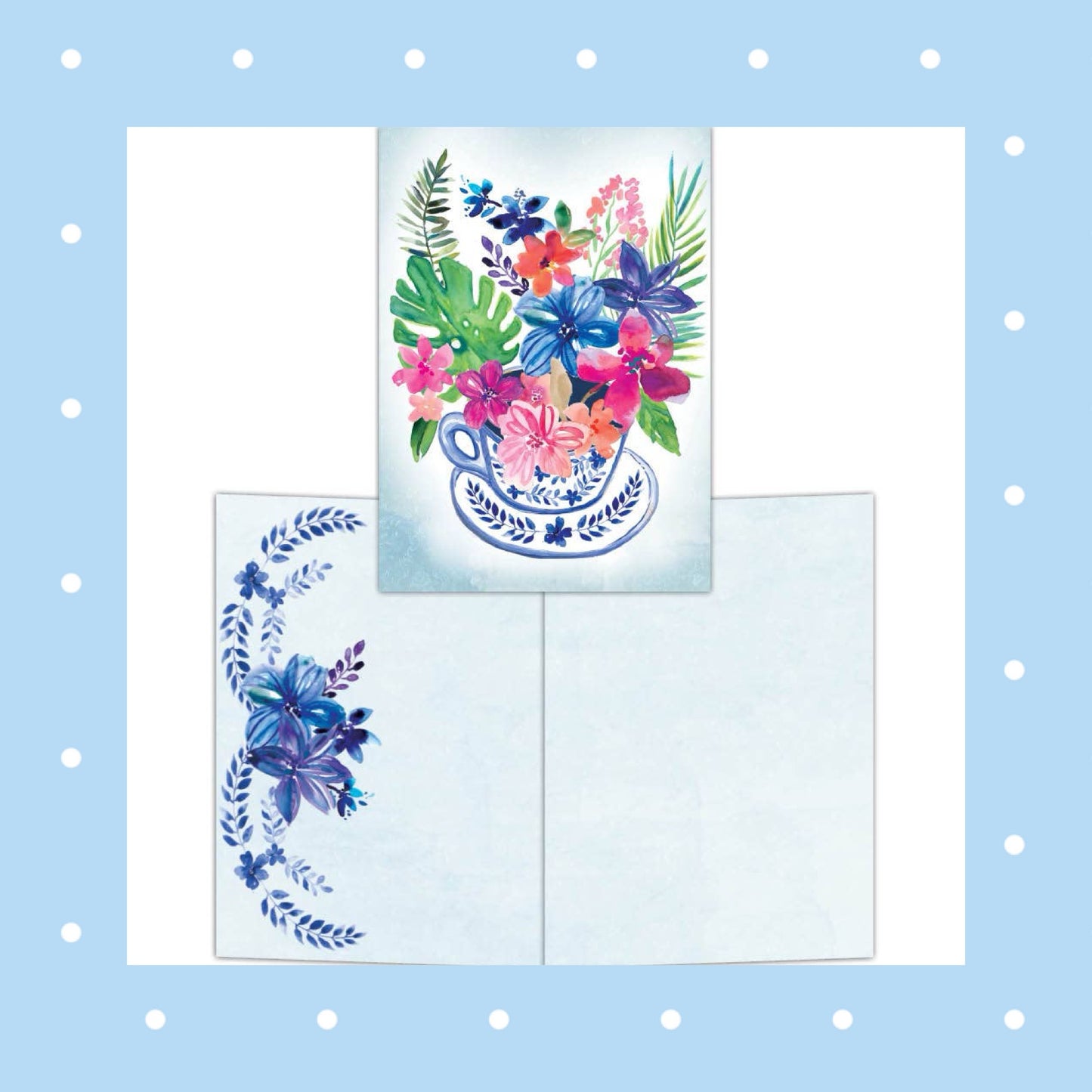 Teacup Florals Iii- Boxed Blank Note Cards -15 Cards