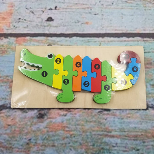 Crocodile Cartoon Animal 3D Wooden Puzzle