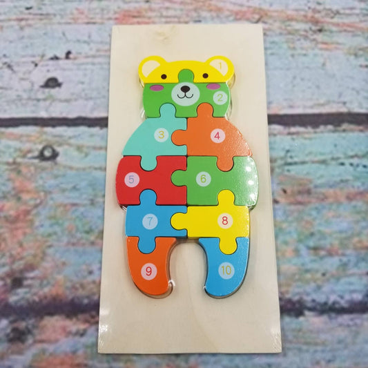 Bear Cartoon Animal 3D Wooden Puzzle