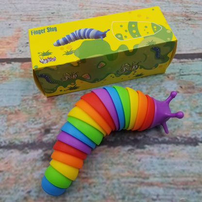 Rainbow Sensory Fidget Stressrelief Slug Toy