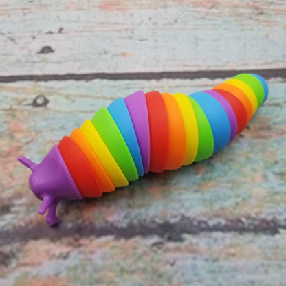 Rainbow Sensory Fidget Stressrelief Slug Toy