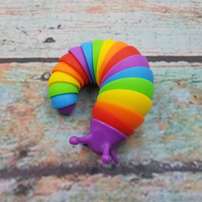 Rainbow Sensory Fidget Stressrelief Slug Toy