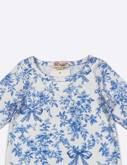 Clothing for Baby Girl - Blue Chinoiserie Baby Romper