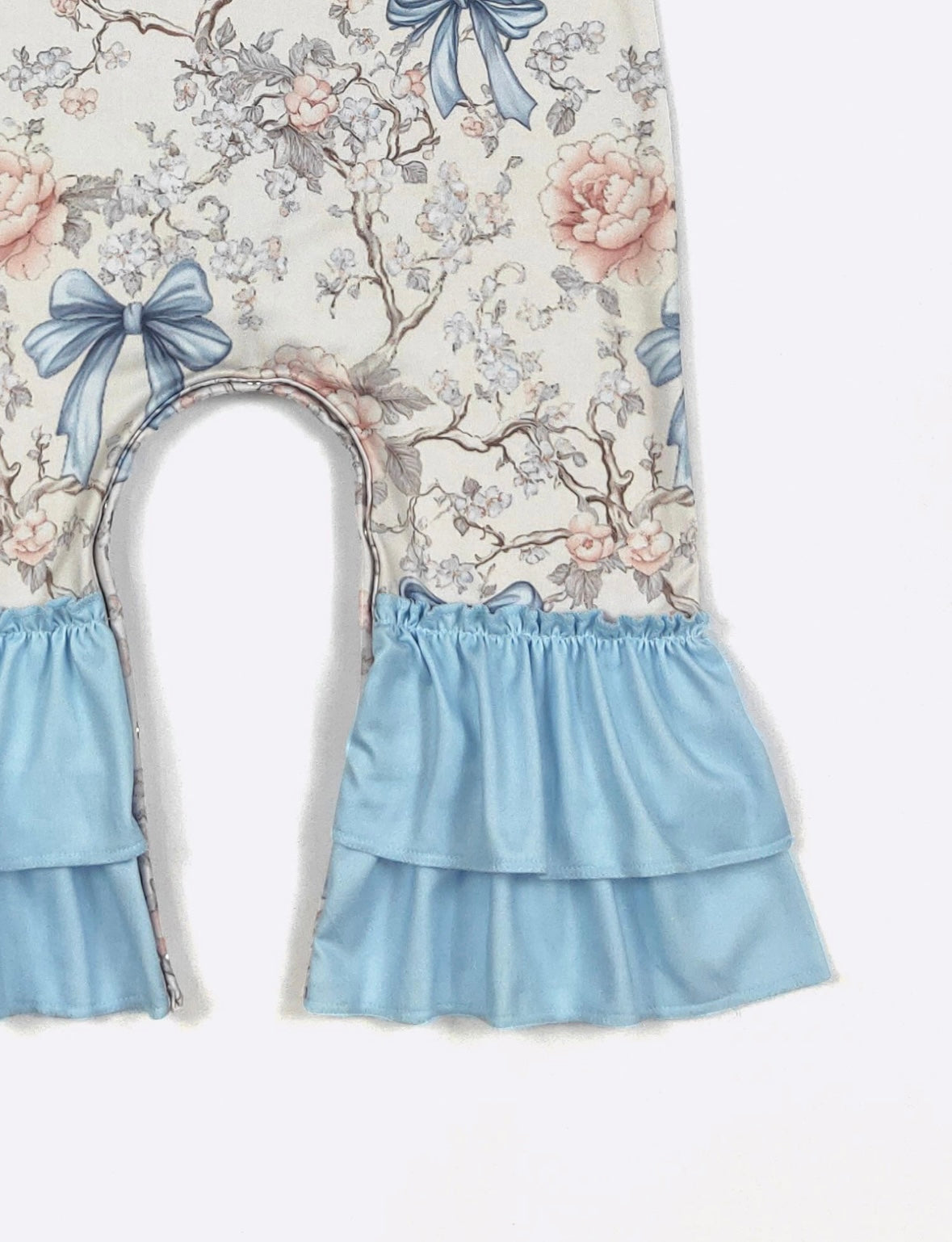 Clothing for Baby Girl - Blue Vintage Coquette Baby Romper