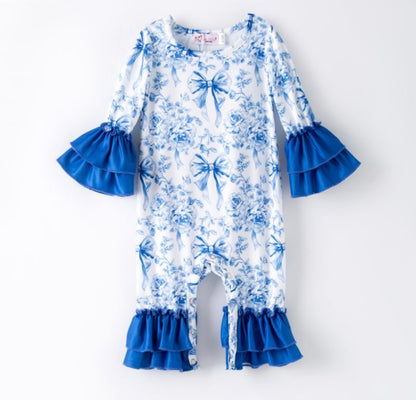 Clothing for Baby Girl - Cobalt Coquette Baby Romper