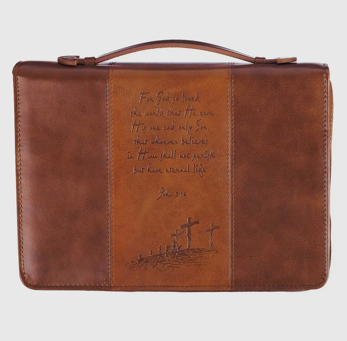 Bible Cover Classic Brown God So Loved the World John 3:16