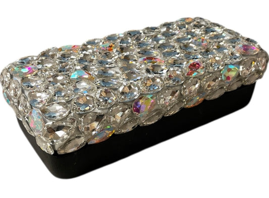 Bling Bling!! Silver AB Large Rhinestone Eyeglass Case