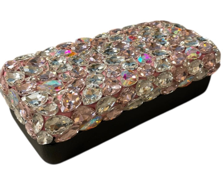 Bling Bling!! Pink AB Large Rhinestone Eyeglass Case
