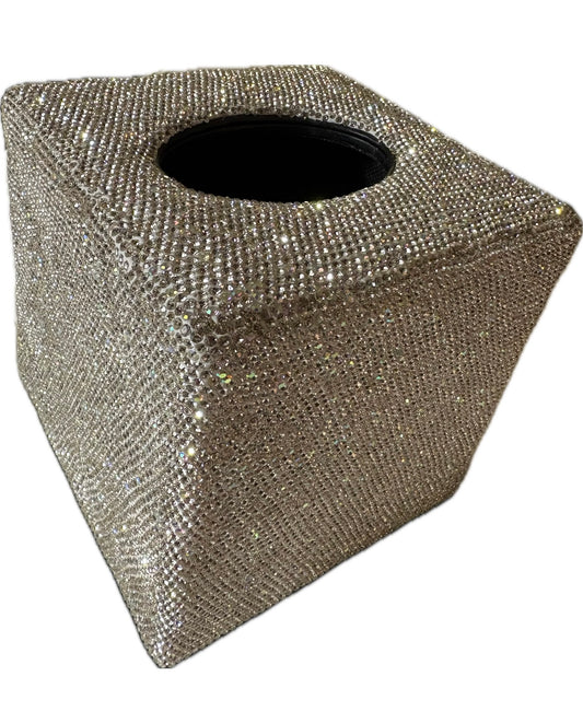 Bling Bling! Silver Iridescent Square Tissue Box