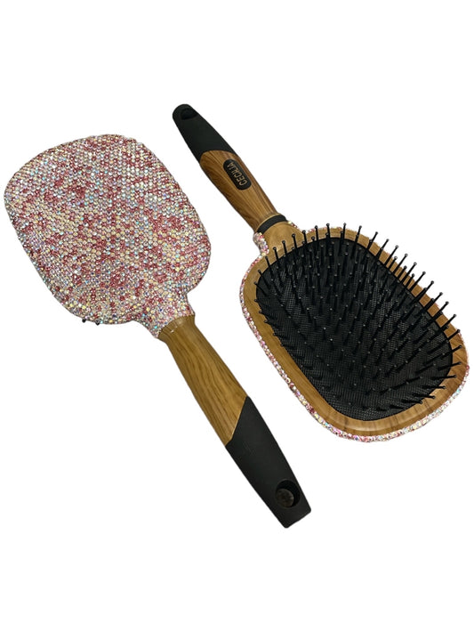 Bling Bling!! Pink AB Rhinestone Square Hair Brush