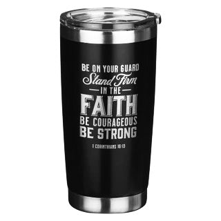 Mug Ss Travel Black Stand Firm in the Faith 1 Cor. 16:13