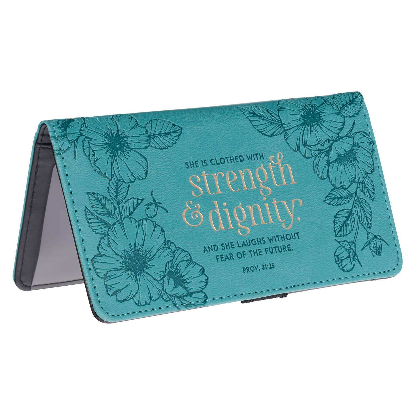 Checkbook Wallet Teal Strength & Dignity Prov. 31:25