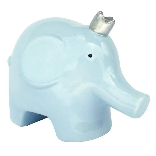 Baby Blue Elephant Ceramic Piggy Bank