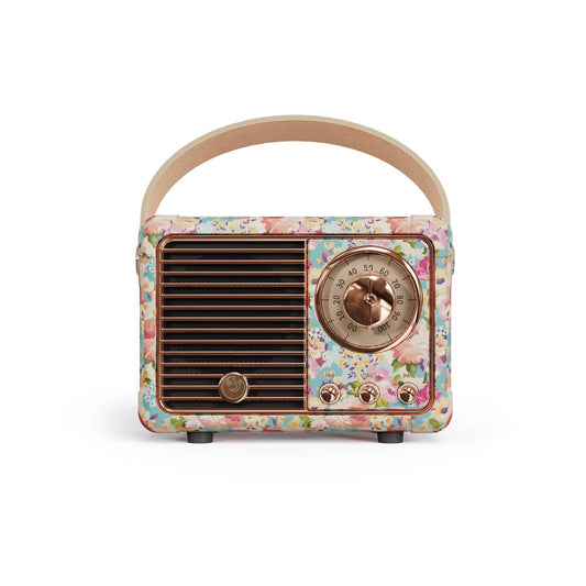 Adorable Rectangle Blue & Pink Floral Retro / Vintage Mini Bluetooth Wireless Speaker