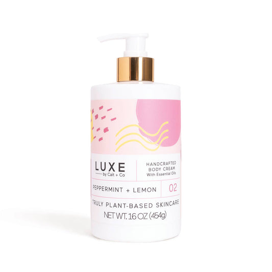 Peppermint + Lemon Shea Butter Body Cream - 16oz | Luxe