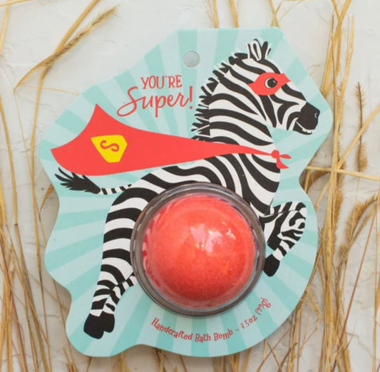 "You're Super!" & Zebra Packaged Bath Bomb