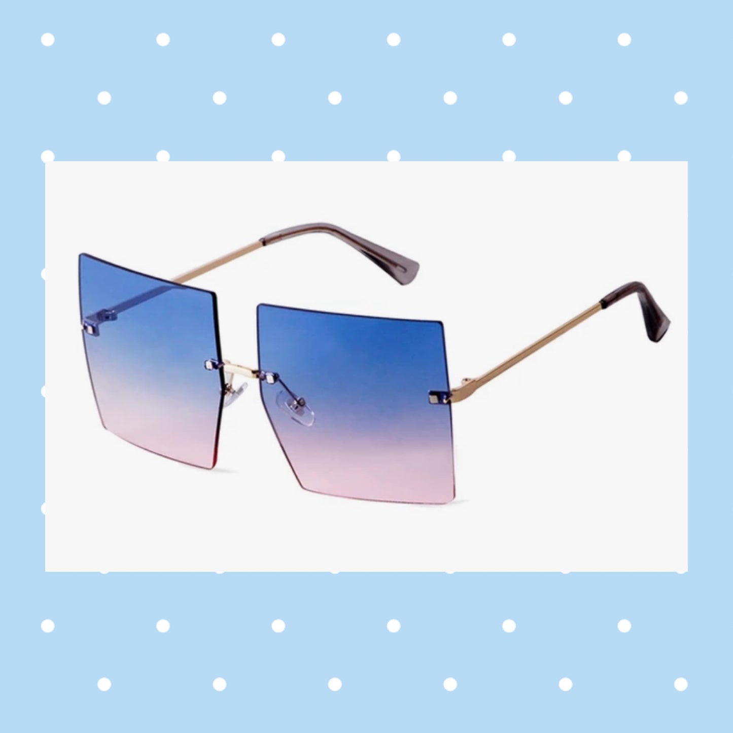 Oversized Rimless Sunglasses - Available in 2 colors