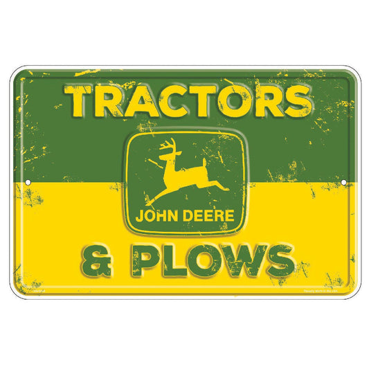 John Deere Metal Sign - Tractors & Plows