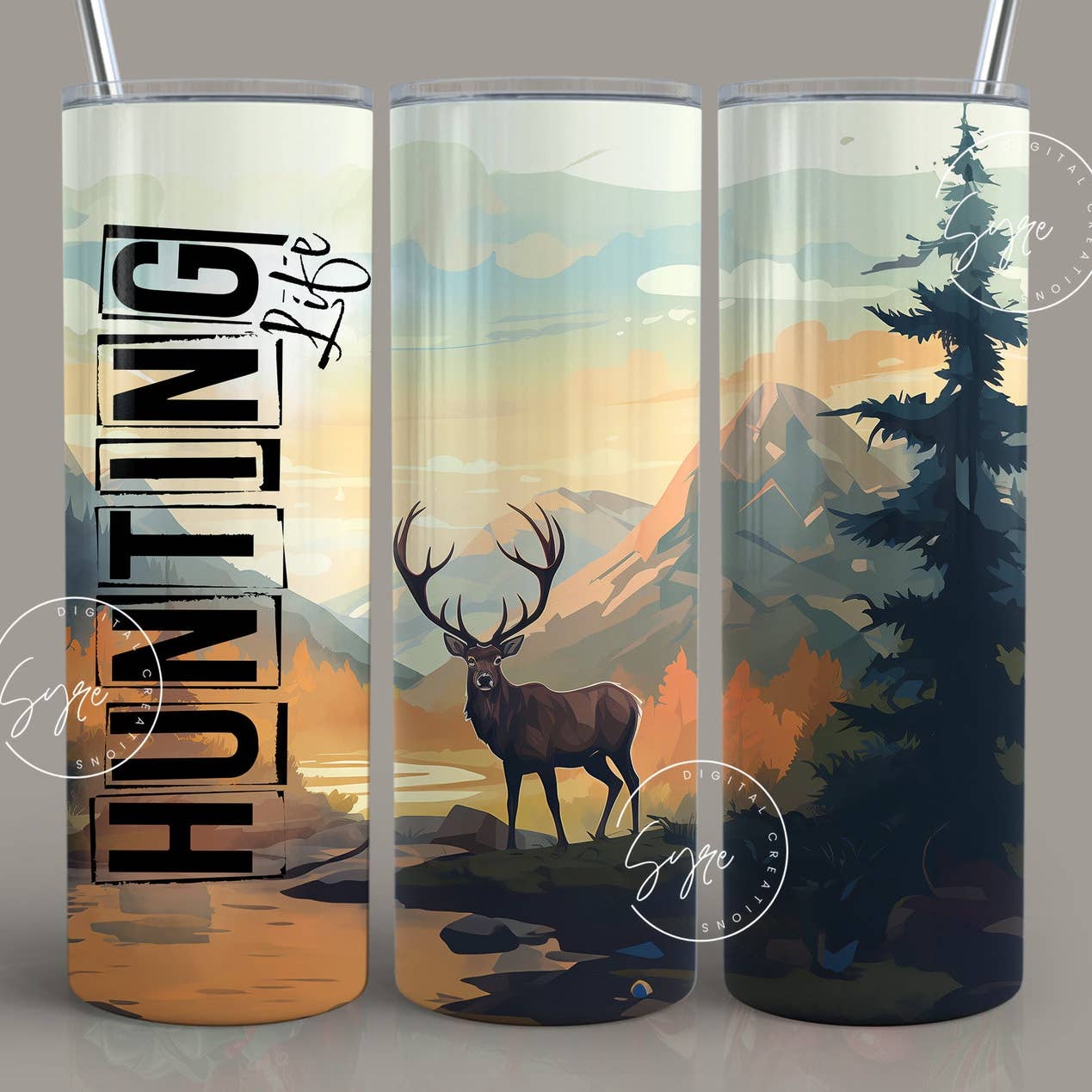 Hunting Season Life Tumbler, 20oz Skinny Tumbler, Deer Cup