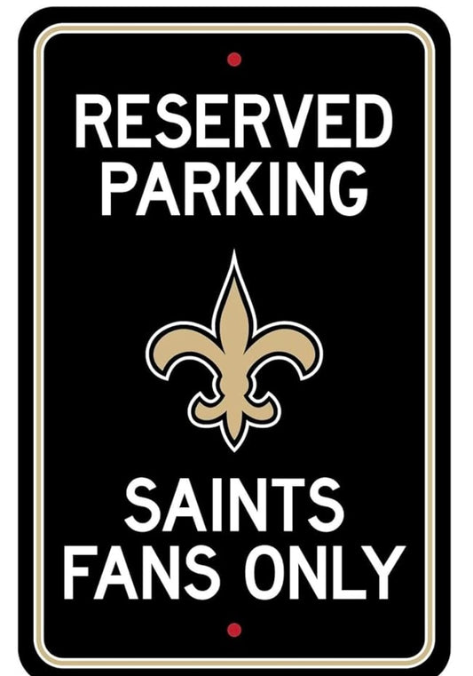 NFL - New Orleans Saints Team Color Reserved Parking Sign Décor 12” X 8” Lightweight