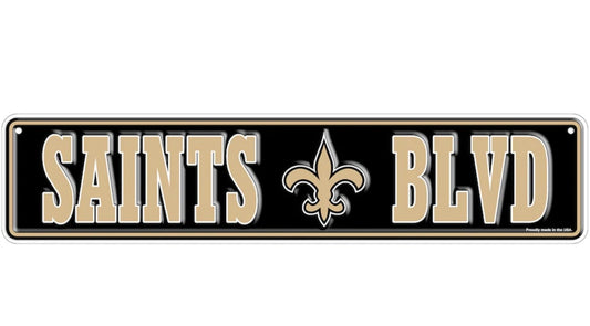 NFL - New Orleans Saints 4" x 18" Team Boulevard Metal Sign