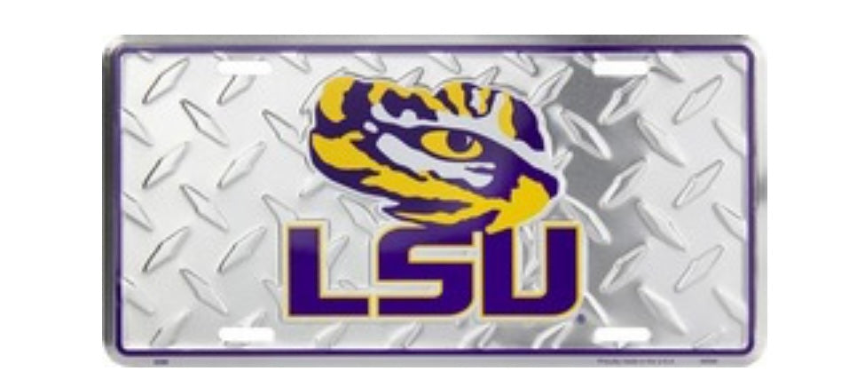 LSU Diamond License Plate