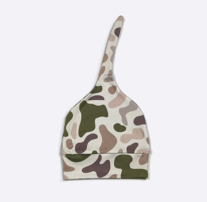 Clothing for Baby boy - Outdoor Camo Baby Knotted Gown, Newborn - 6 months ( with hat )