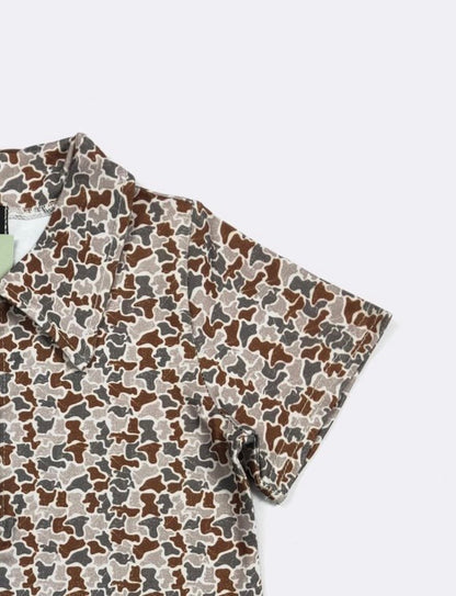 Clothing for Baby Boy - Distressed Camo Boy Collar Shirt