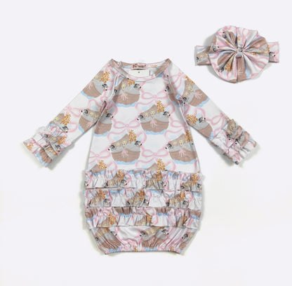 Clothing for Baby Girl - Coquette Noah Baby Gown fits Newborn to 3 Months