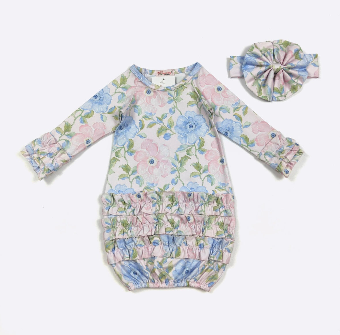 Clothing for Baby Girl - Cotton Candy Poppy Baby Gown fits Newborn to 3 Months