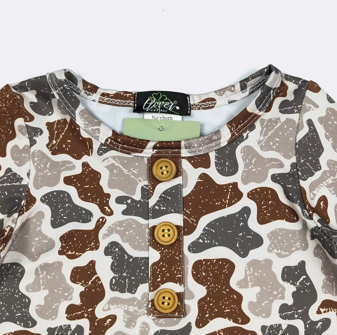 Clothing for Baby Boy - Distressed Camo Knotted Gown