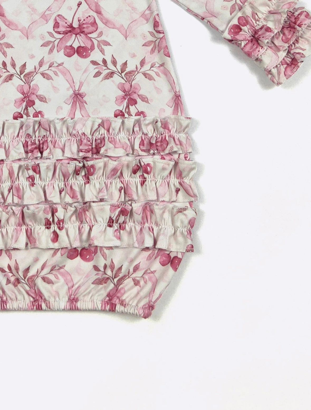 Clothing for Baby Girl - Mauve Cherries Baby Gown fits Newborn to 3 Months