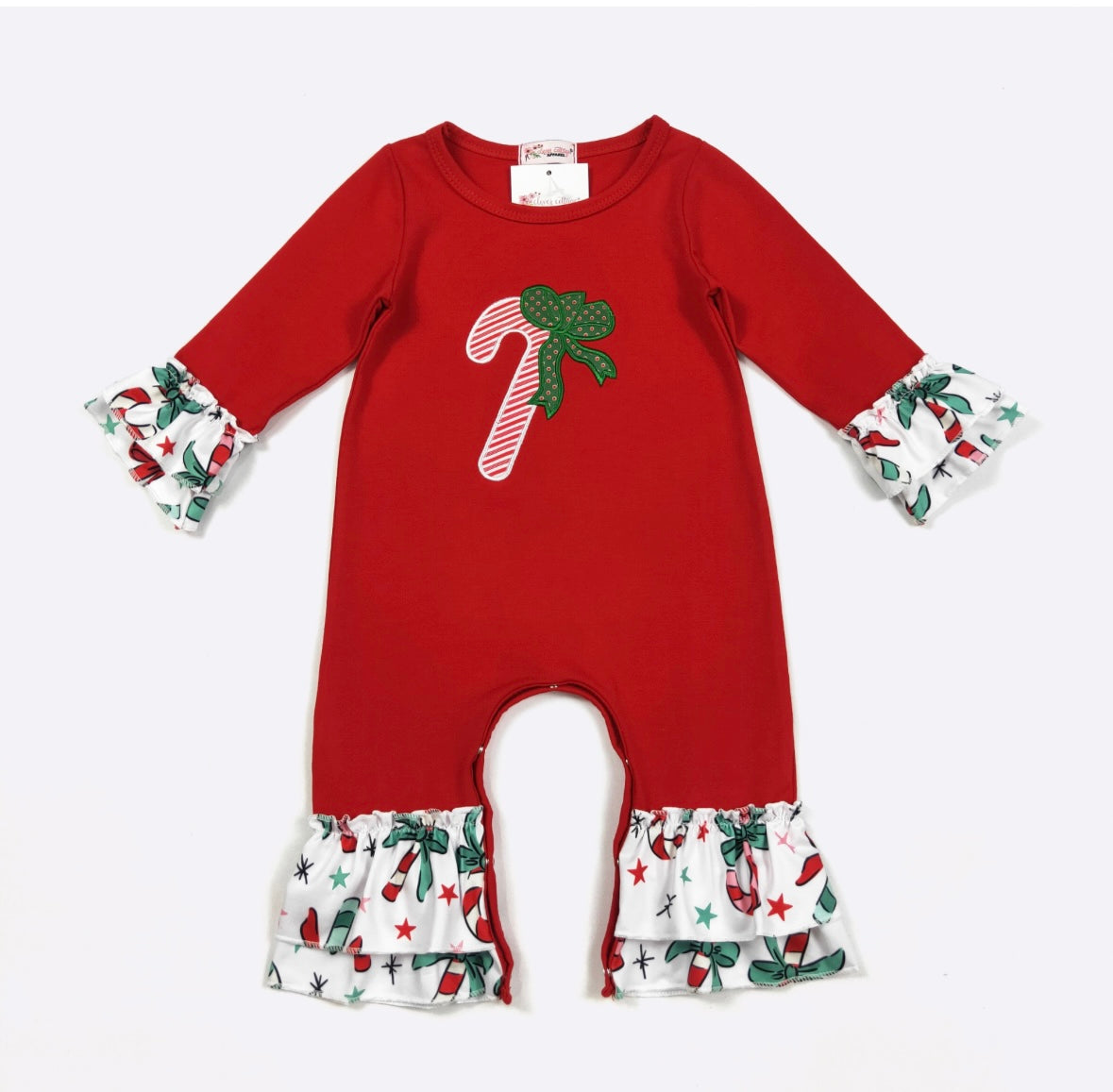 Clothing for Baby Girl - Candy Christmas Baby Romper-embroidery