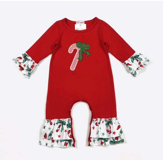 Clothing for Baby Girl - Candy Christmas Baby Romper-embroidery